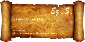 Szencz Sejla névjegykártya